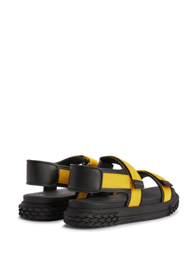 Shop Giuseppe Zanotti Frankie Touch-strap Leather Sandals In Black