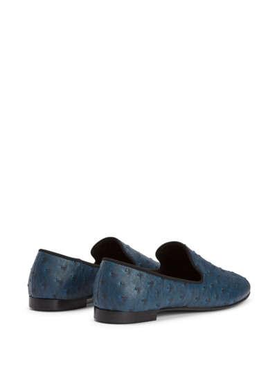 Shop Giuseppe Zanotti Seymour Leather Loafers In Blue