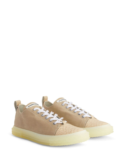Giuseppe Zanotti Frankie Low-top Leather Sneakers In Neutrals