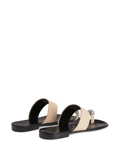 Shop Giuseppe Zanotti Norbert Strap-detail Leather Sandals In Neutrals