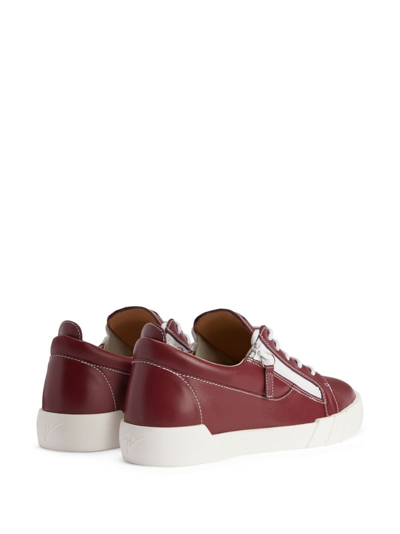 Shop Giuseppe Zanotti Frankie Low-top Leather Sneakers In Brown