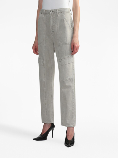 Shop Agolde Cooper Cargo Jeans In Grey