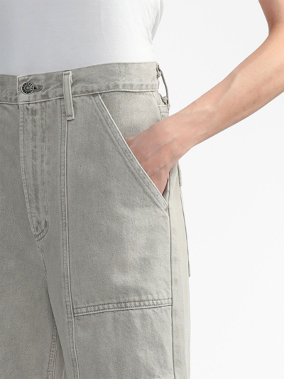 Shop Agolde Cooper Cargo Jeans In Grey