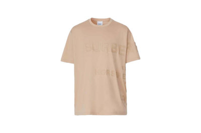 Pre-owned Burberry Horseferry Print Cotton Oversized T-shirt Soft Fawn Beige