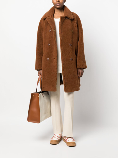 Shop Fay Jacqueline Double-breasted Coat In Brown