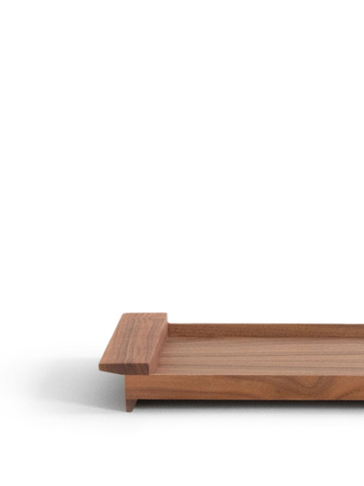 Shop Origin Made Small Ponte Wood Tray In Braun