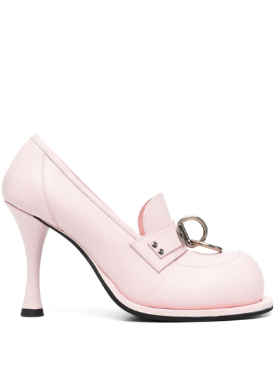 Shop Martine Rose Bulb Toe 95mm Leather Pumps In Rosa