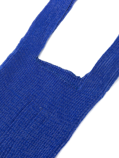 Shop A. Roege Hove Large Emma Knitted Tote Bag In Blue
