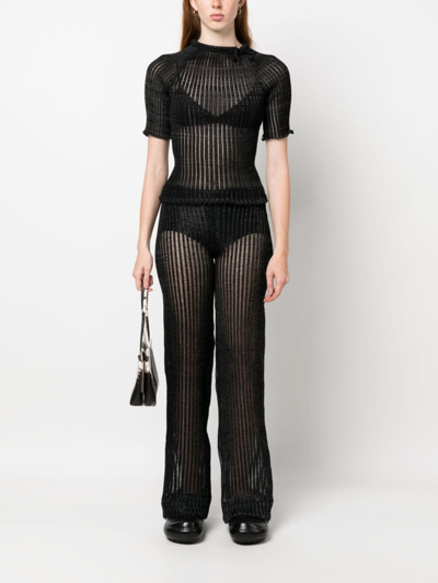 Shop A. Roege Hove Patricia Semi-sheer Trousers In Black