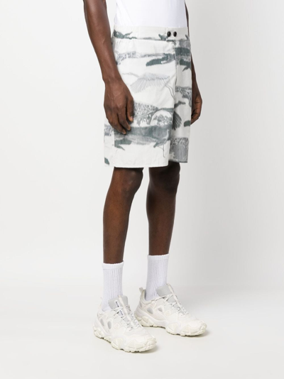 Shop Henrik Vibskov Graphic-print Bermuda Shorts In Neutrals