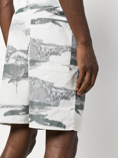 Shop Henrik Vibskov Graphic-print Bermuda Shorts In Neutrals