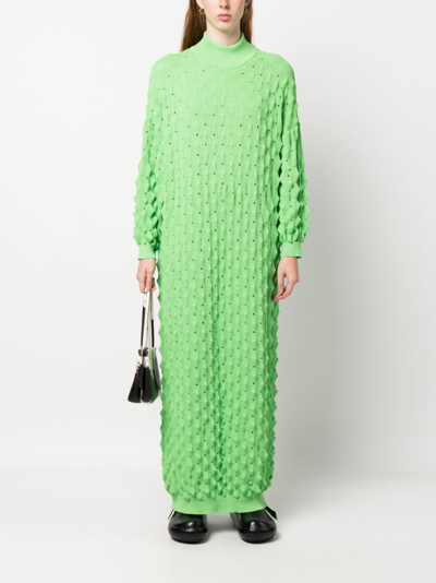 Shop Henrik Vibskov Spike-knit Maxi Dress In Green