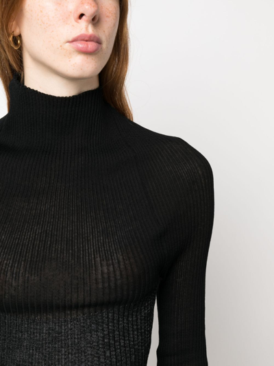 Shop A. Roege Hove Emma Cut-out Ribbed Top In Black
