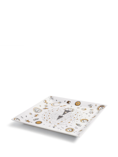 Shop Fornasetti Astronomici Porcelain Tray In Weiss