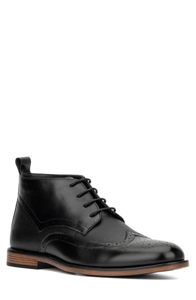 Shop New York And Company Luciano Faux Leather Chukka Boot In Black