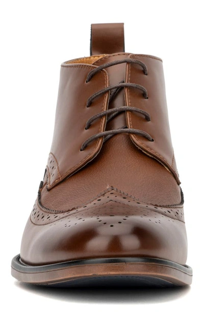Shop New York And Company Luciano Faux Leather Chukka Boot In Cognac