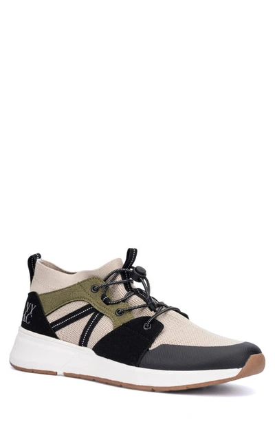 New York And Company Men's Faux Leather Zion Sneakers In Black Multi