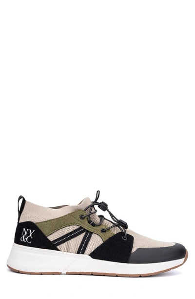 New York And Company Men's Faux Leather Zion Sneakers In Black Multi