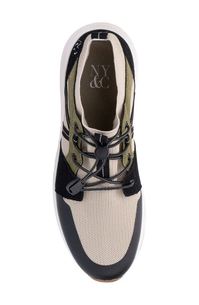 New York And Company Men's Faux Leather Zion Sneakers In Black Multi