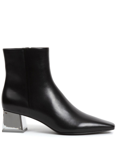 Simkhai Ryder Leather Square Toe Ankle Boots Black 40 In Black