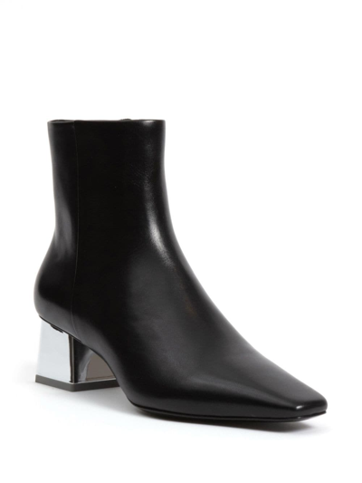 Simkhai Ryder Leather Square Toe Ankle Boots Black 40 In Black