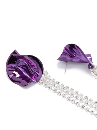 Shop Sterling King Georgia Crystal Drop Earrings In Purple