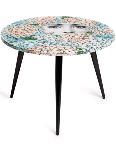 Shop Fornasetti Ortensia Circular Table Top In Blue