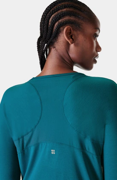 Sweaty Betty Breathe Easy Run Long Sleeve T-shirt In Cabin Blue