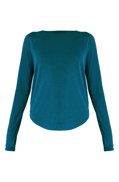 Sweaty Betty Breathe Easy Run Long Sleeve T-shirt In Cabin Blue