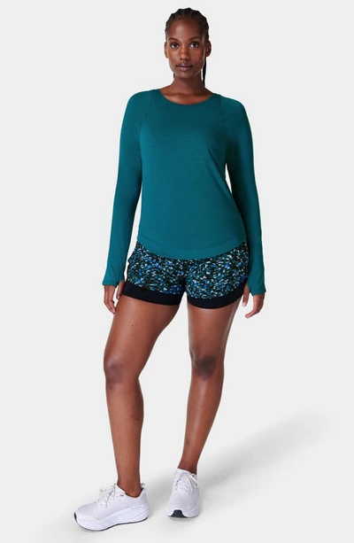 Sweaty Betty Breathe Easy Run Long Sleeve T-shirt In Cabin Blue