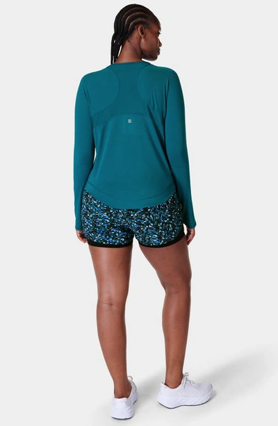 Sweaty Betty Breathe Easy Run Long Sleeve T-shirt In Cabin Blue