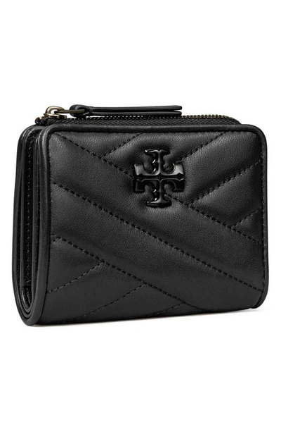 Shop Tory Burch Kira Chevron Quilted Leather Bifold Wallet In Black
