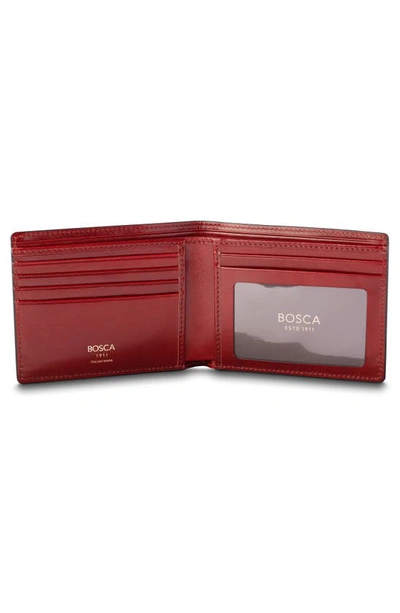 Shop Bosca Roma Cobbled Leather Bifold Wallet In Bordeaux