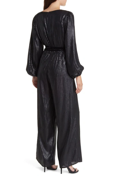 Shop Btfl-life Liza Sequin Long Sleeve Jumpsuit In Black