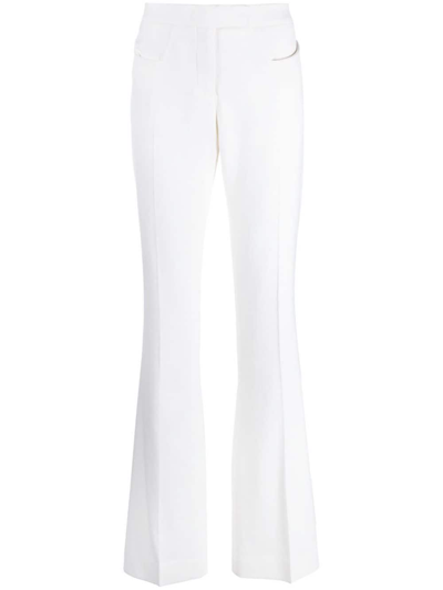 Shop Tom Ford Flared Vrgin-wool Trousers In White