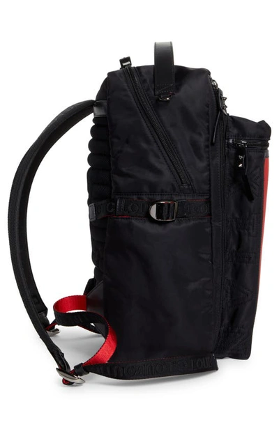 Shop Christian Louboutin Small Loubideal Canvas & Rubber Backpack In Loubi/ Black/ Black