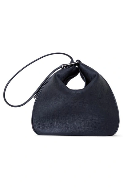 Shop Akris Medium Anna Leather Hobo Bag In 009 Black