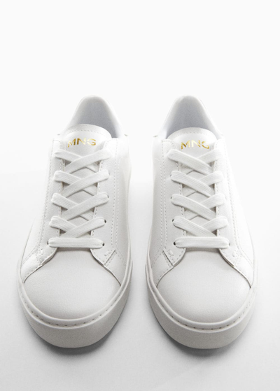 Shop Mango Lace-up Sneakers White