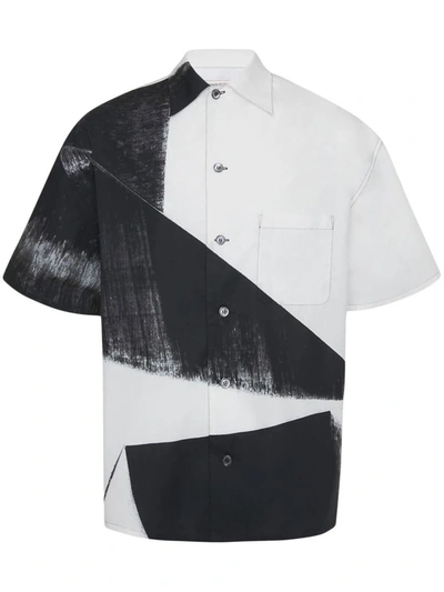 Shop Alexander Mcqueen Hawaiian Cotton Shirt In Black