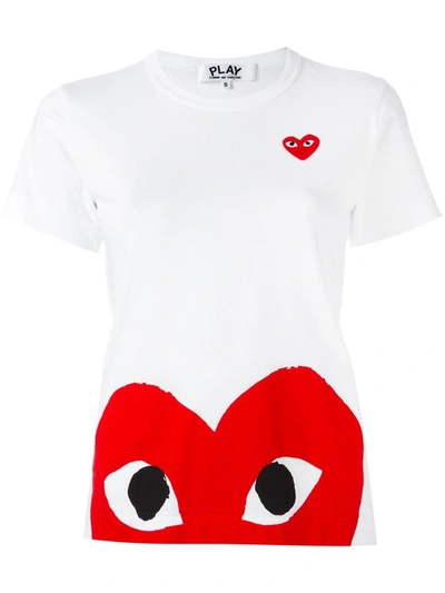Shop Comme Des Garçons Play Big Heart Logo T-shirt Clothing In White