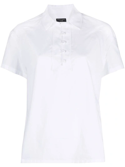 Shop Emporio Armani Ea7  Cotton Shirt In White