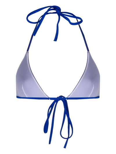 Shop Dsquared2 Self-tie Bikini Top In Blue