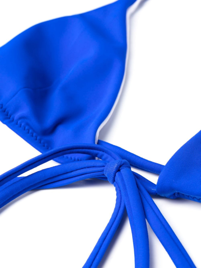 Shop Dsquared2 Self-tie Bikini Top In Blue
