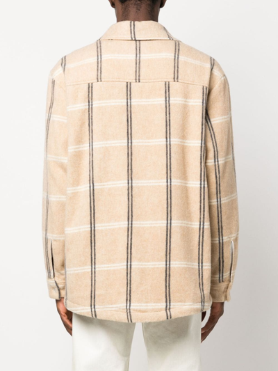Shop Family First Button-up Checked Shirt In Neutrals