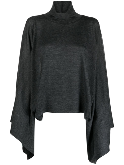 Shop Gia Studios Mock-neck Wool Jumper In Grey