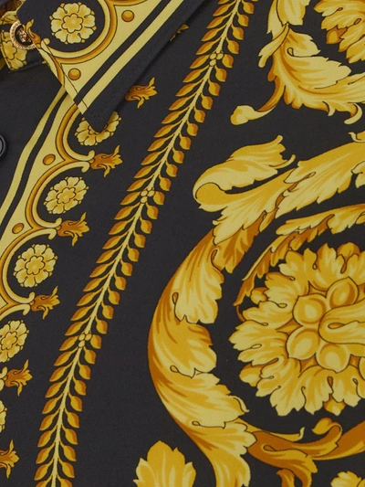 Shop Versace Baroque Shirt In Black+gold