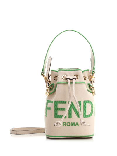 Shop Fendi Mon Tresor Bucket Bag In White