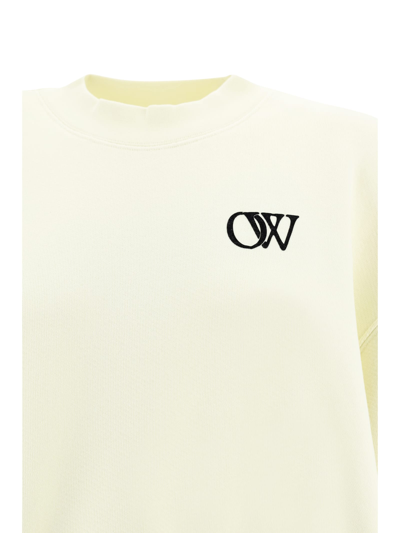Shop Off-white Sweatshirt In Beige Bla