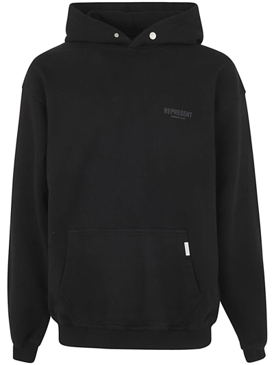 Shop Represent Owners Club Hoodie In Black Reflective