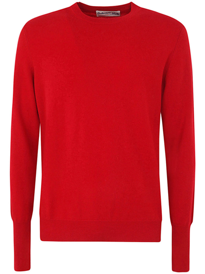 Shop Ballantyne Cashmere Round Neck Pullover In Ruby